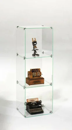 Outlet DecoWoerner Selbstbau-Würfel-Vitrine Aus Glas, Ohne Rückwände, 124 Cm Hoch transparent