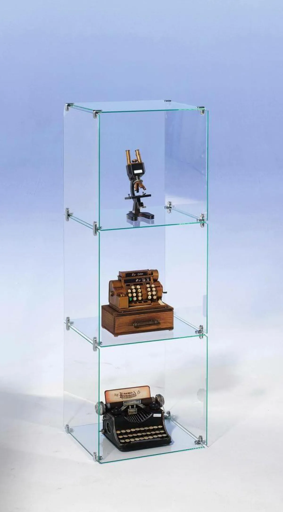 Outlet DecoWoerner Selbstbau-Würfel-Vitrine Aus Glas, Ohne Rückwände, 124 Cm Hoch transparent