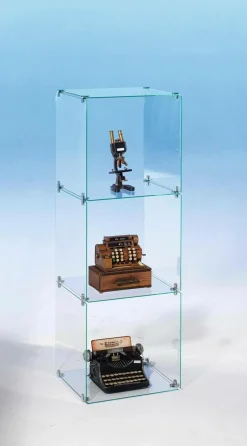 Outlet DecoWoerner Selbstbau-Würfel-Vitrine Aus Glas, Ohne Rückwände, 124 Cm Hoch transparent