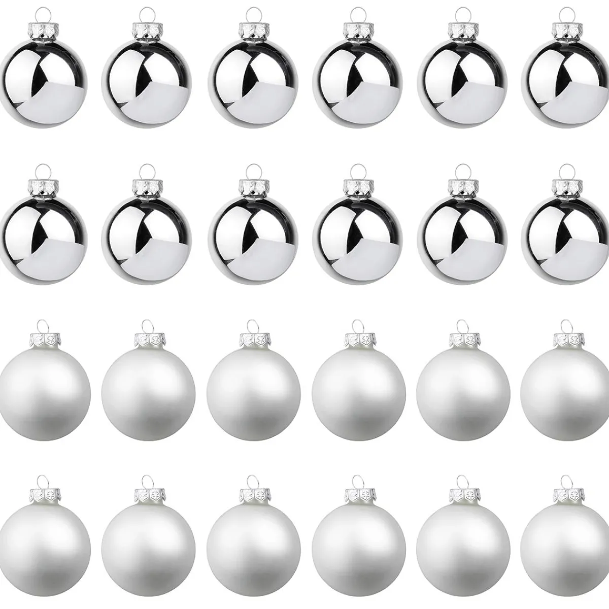 Clearance DecoWoerner ne Weihnachtskugeln Aus Glas 6 Cm Ø – 24 Stück silber