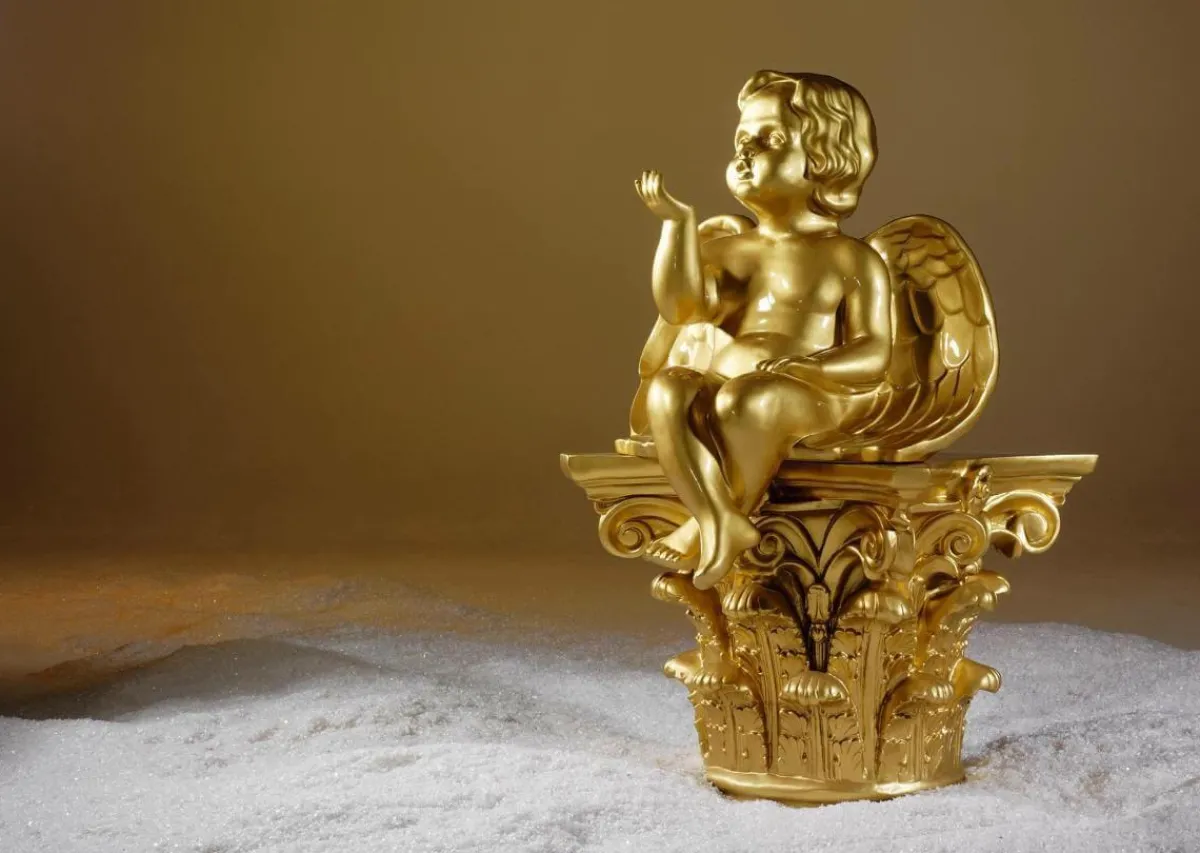 Online DecoWoerner Sitzende Barock Engelfigur, 95 Cm Hoch gold