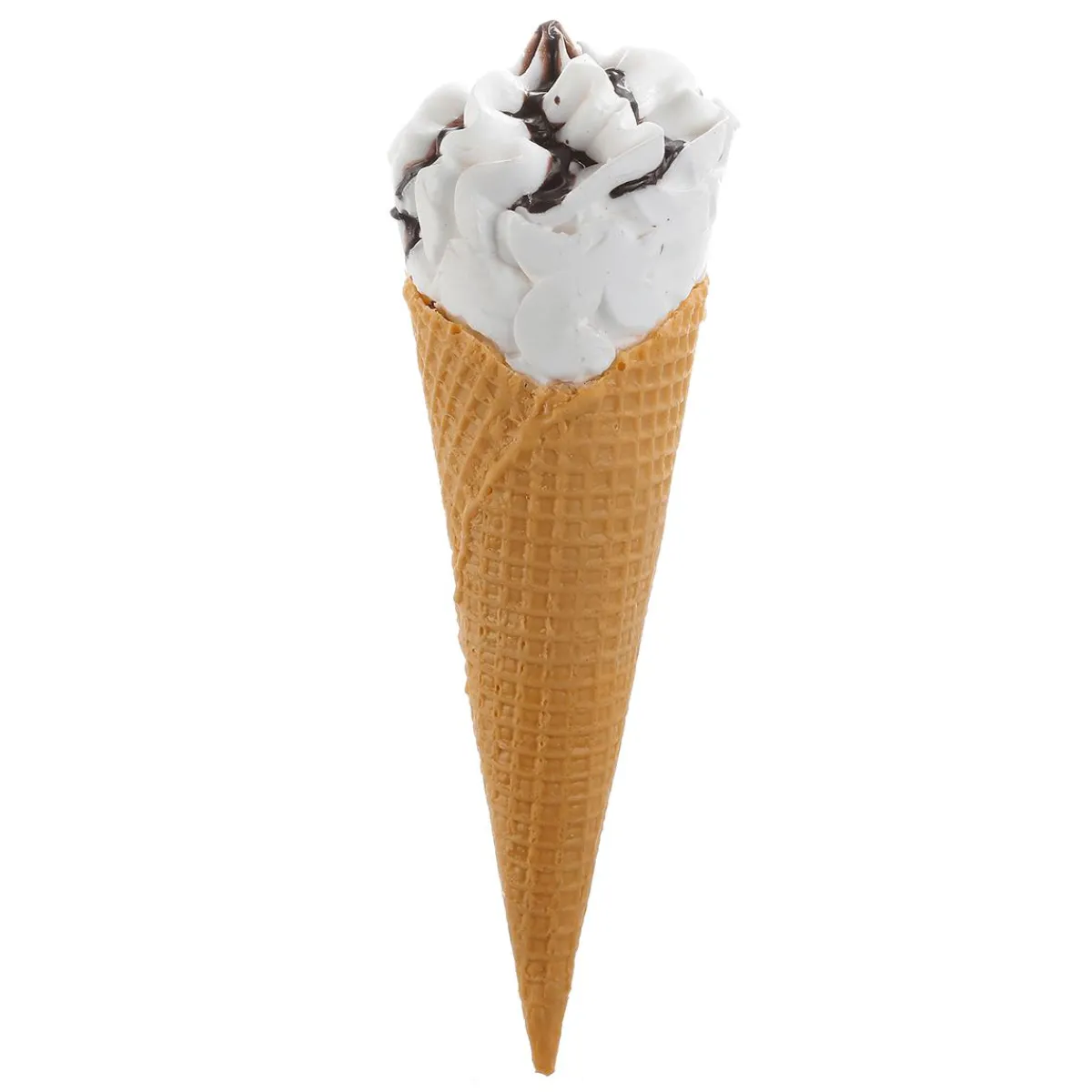 Online DecoWoerner Softeis In Der Waffel Mit Schokosauce - Lebensmittel Attrappe 21 Cm weiß