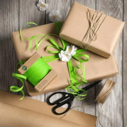 DecoWoerner Sparpaket Geschenkverpackung Go Green Mit Weißem Und Braunem Juteband