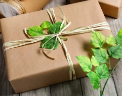 Discount DecoWoerner Sparpaket Geschenkverpackung Go Green Mit Weißem Raffia Und Juteband