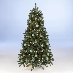 Hot DecoWoerner Sparpaket Weihnachtsbaum 210 Cm Inkl. Glaskugeln Und Lichterkette grün