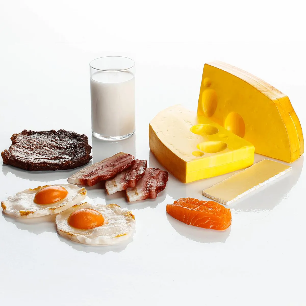 Sale DecoWoerner Speckscheiben Lebensmittel-Attrappe, Pack à 3 Stück rot