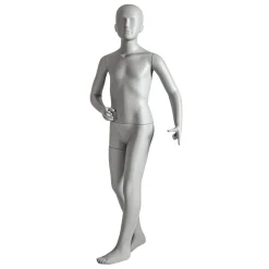Clearance DecoWoerner Sport-Schaufensterpuppe Kind 8 Jahre – Rechtes Bein Angewinkelt Grau