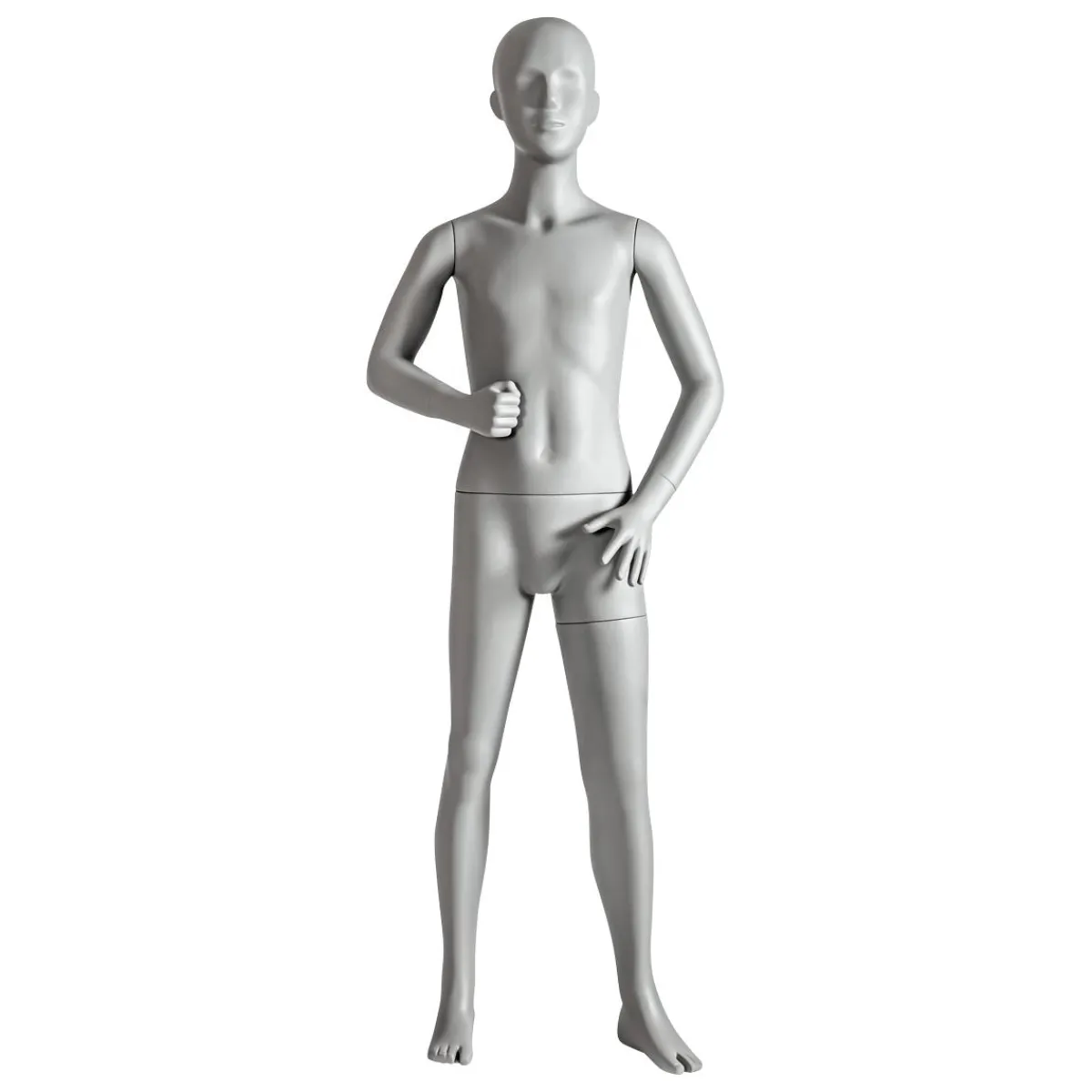 Discount DecoWoerner Sport-Schaufensterpuppe Kind 10 Jahre – Rechter Arm Angewinkelt Grau