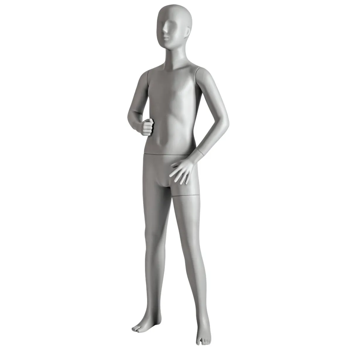 Discount DecoWoerner Sport-Schaufensterpuppe Kind 10 Jahre – Rechter Arm Angewinkelt Grau
