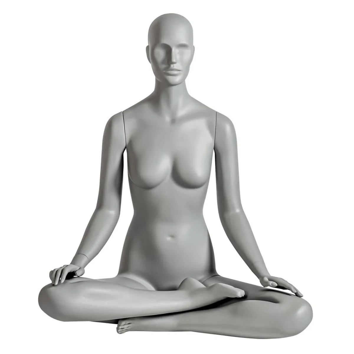 Online DecoWoerner Sport-Schaufensterpuppe Weiblich Yoga Lotussitz Grau