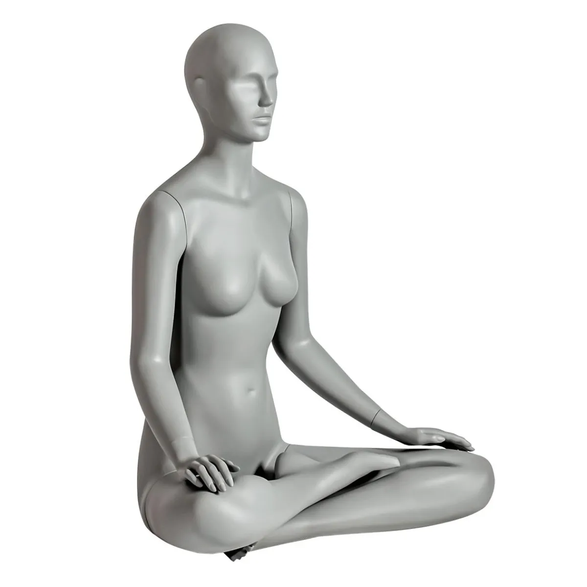 Online DecoWoerner Sport-Schaufensterpuppe Weiblich Yoga Lotussitz Grau