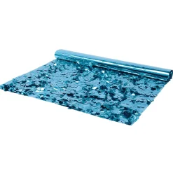 Outlet DecoWoerner Stanzoptikfolie Metallic 90 Cm Breit, Eis blau