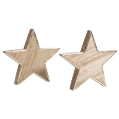 Outlet DecoWoerner Stern Aus Mangoholz 2,5 X 20 Cm 2 Stück braun