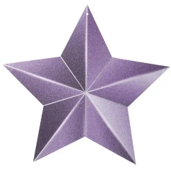 Best DecoWoerner Stern Displayhänger Lila, Beglimmert violett