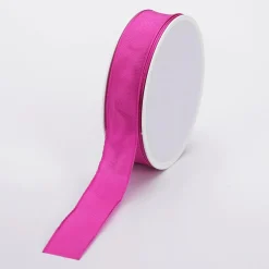 Clearance DecoWoerner Stoffband Mit Drahtkante 25 Mm X 25 M, Violett rosa