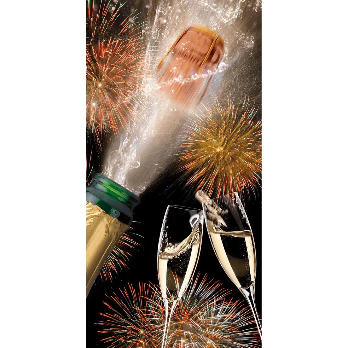 Discount DecoWoerner Stoffbanner Silvester 100 X 200 Cm schwarz