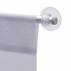 New DecoWoerner Stoffbanner-Alu-Aufhängestangen-Set Mit Saugnäpfchen Für Glasflächen, 104 Cm silber