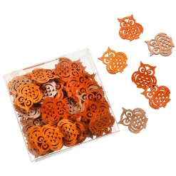 New DecoWoerner Streuware Eule 72 Stück 3,5 X 4 Cm orange