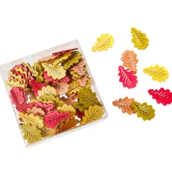 DecoWoerner Streuware Herbstblätter 72 Stück 3,5 X 4 Cm braun