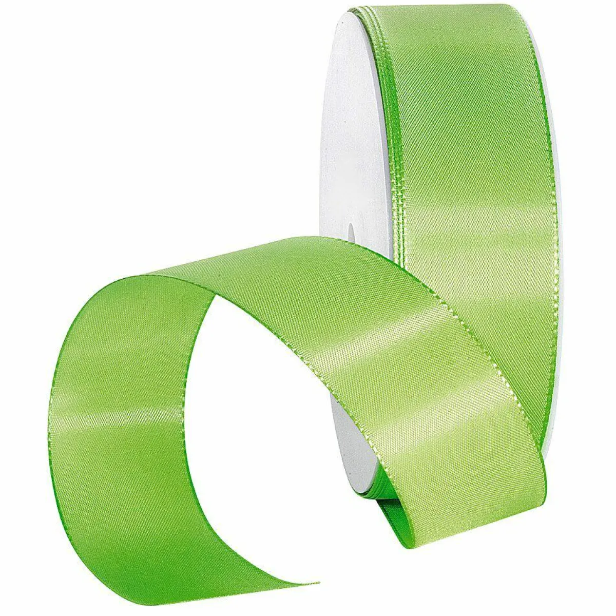 DecoWoerner Taftband Mit Webkante 40 Mm, 50 M, Hell grün