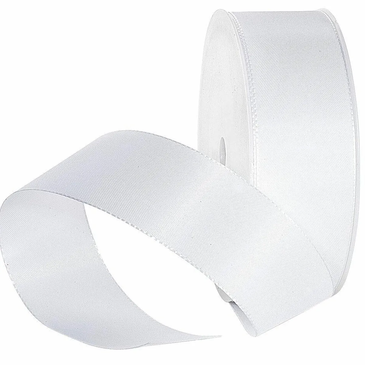 New DecoWoerner Taftband Mit Webkante 40 Mm, 50 M, weiß