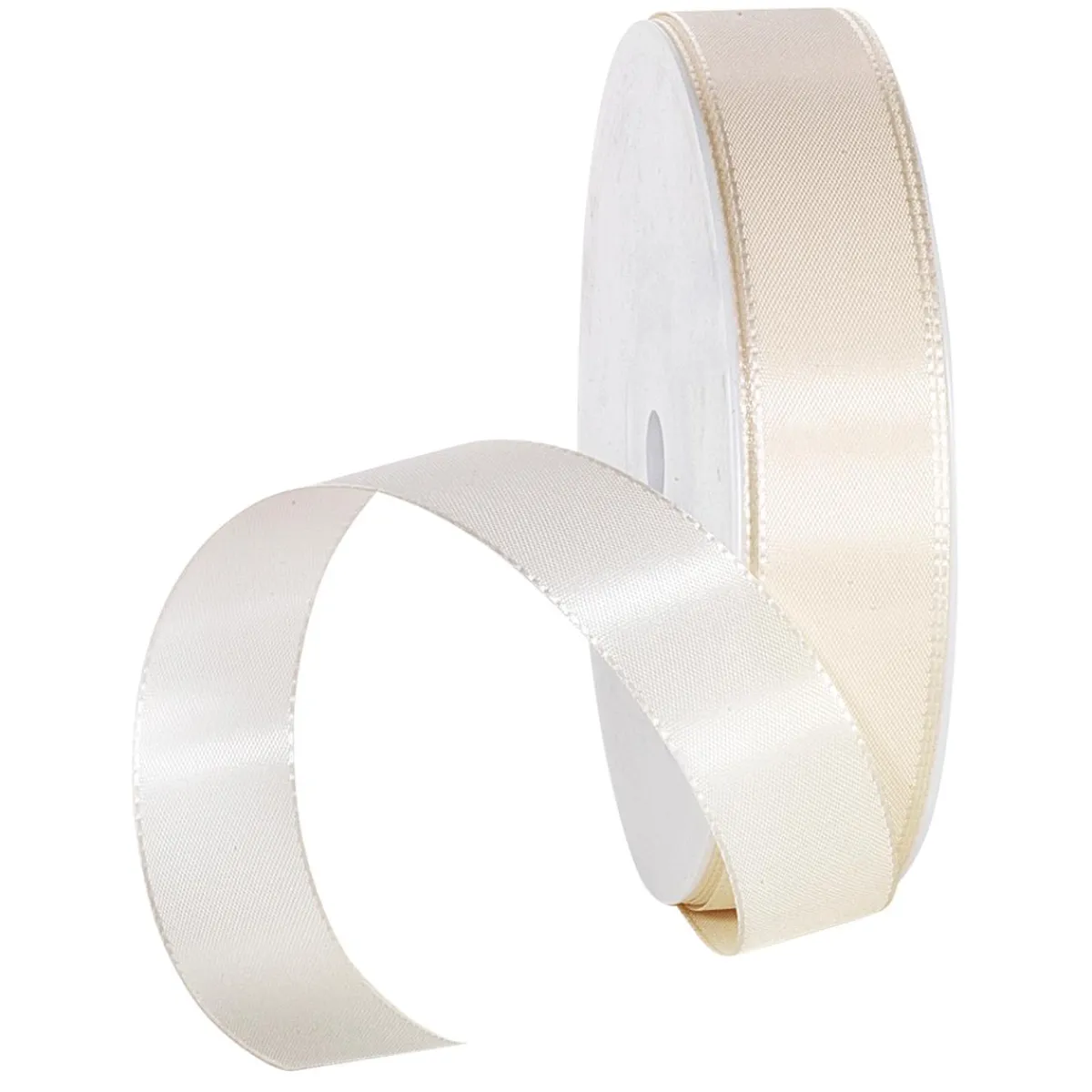 Sale DecoWoerner Taftband Mit Webkante 15 Mm, 50 M, Creme weiß