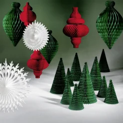 DecoWoerner Tannenbaum Aus Wabenpapier rot