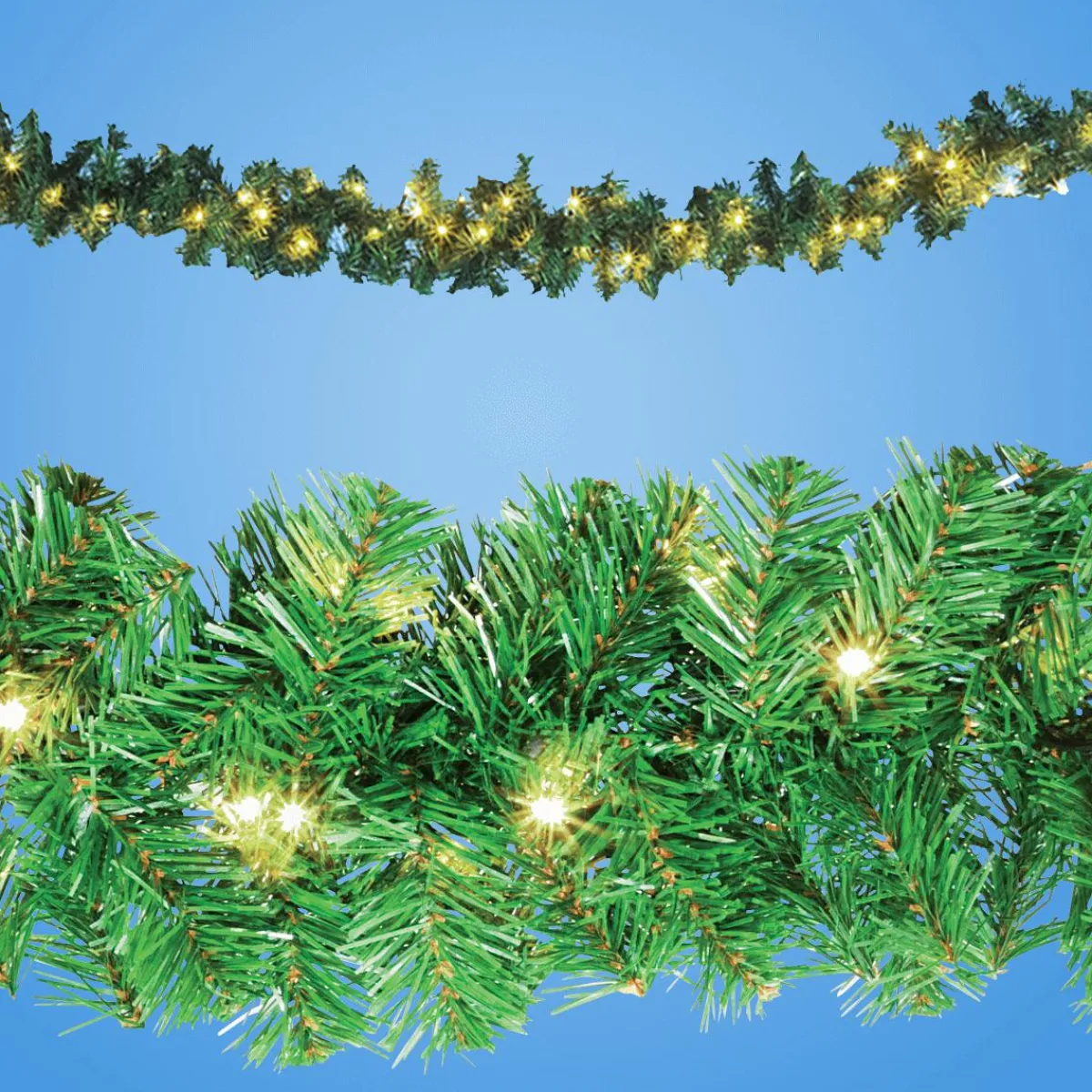 DecoWoerner Tannengirlande Basic Mit LED 270 Cm, 17 Cm Ø grün