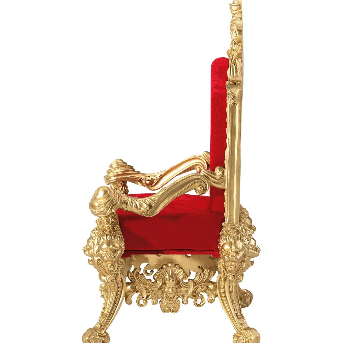 Best DecoWoerner Thron "Barock" 190 Cm Hoch, Gold-rot mehrfarbig
