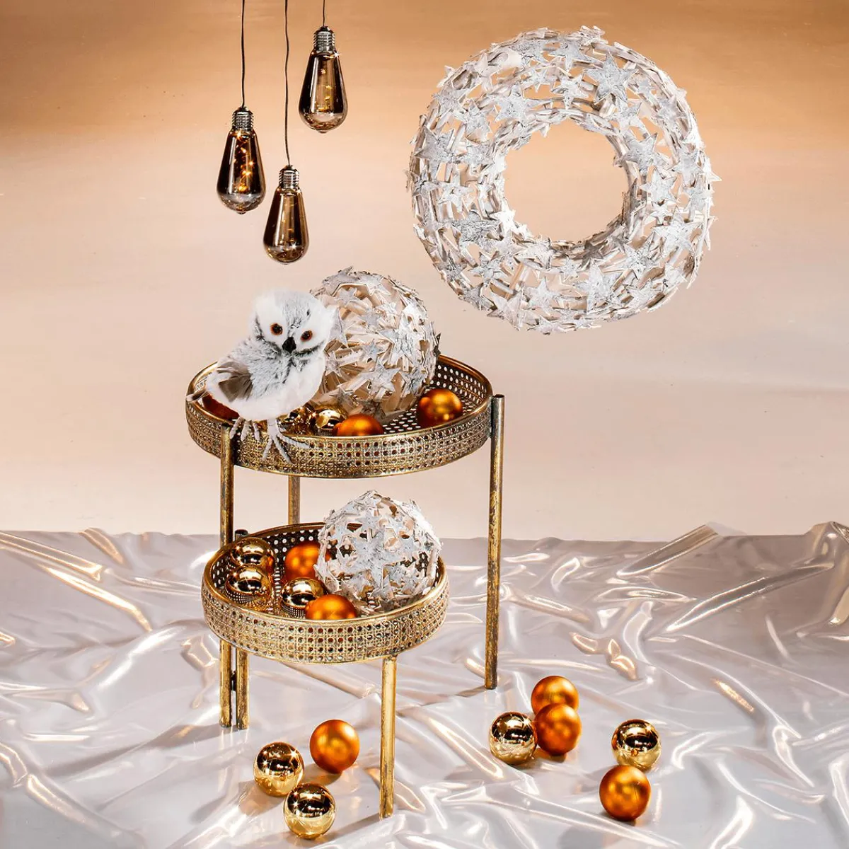 Online DecoWoerner Tisch Aus Metall Wiener Geflecht 68,5 Cm gold