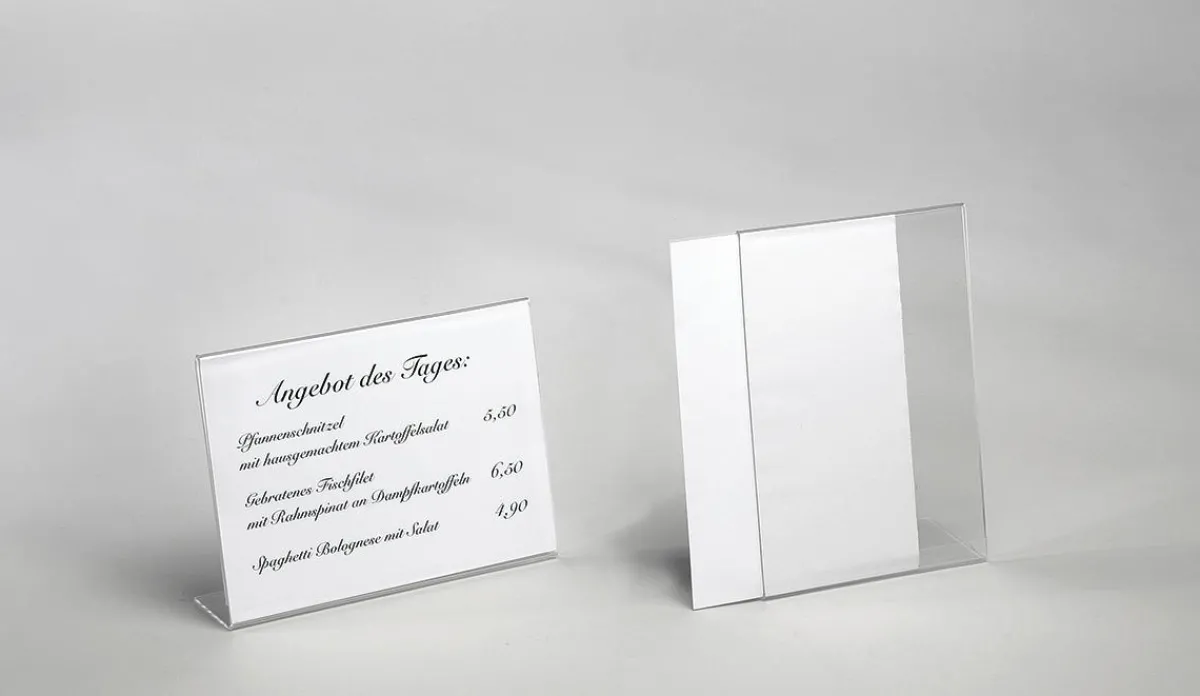 Clearance DecoWoerner Tischaufsteller, DIN A6, Hoch transparent