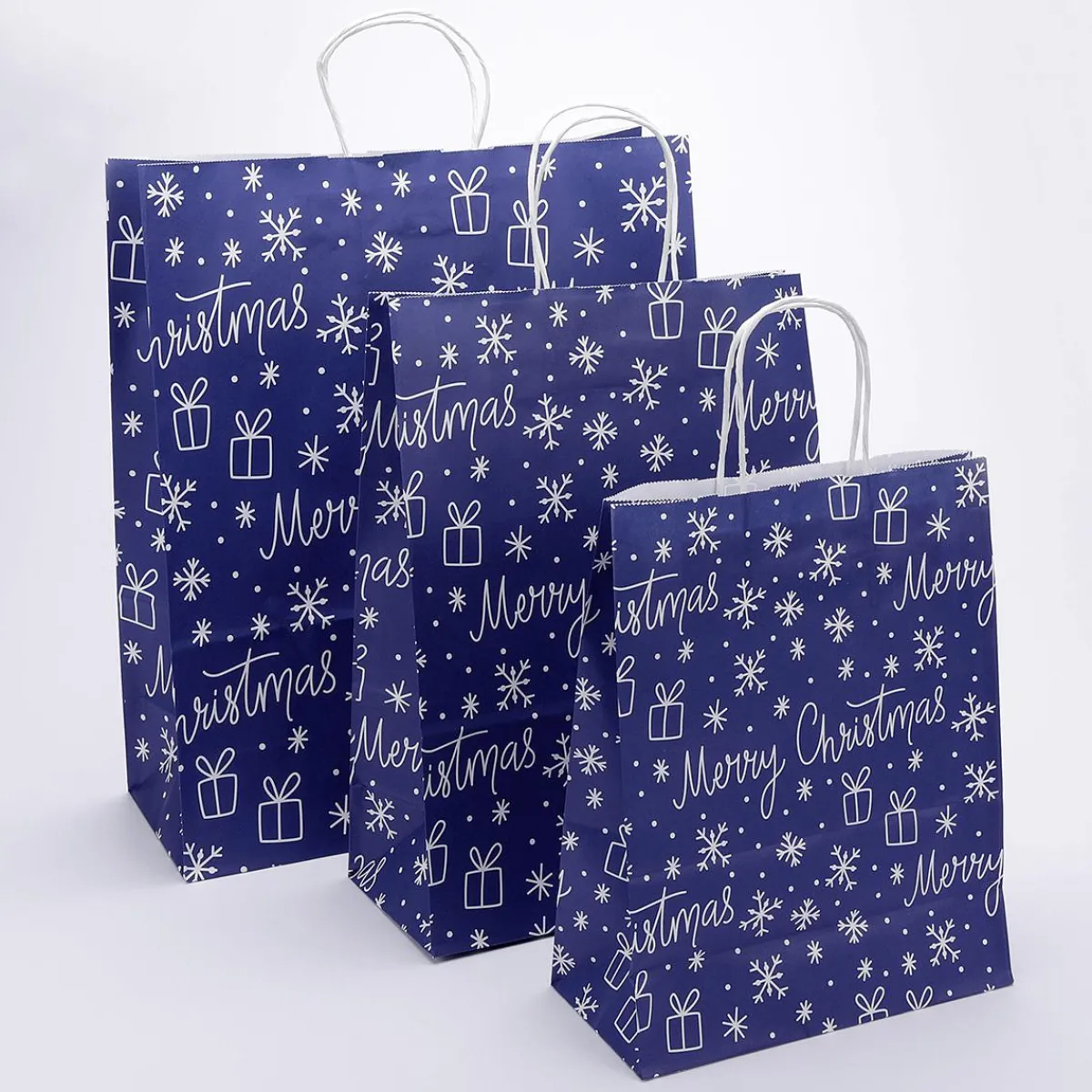 Sale DecoWoerner Tragetasche Christmas Night 50 Stück blau