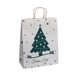 Online DecoWoerner Tragetasche Weihnachtsbaum, Graspapier, 34 X 26 X 12 Cm, 50 Stück weiß