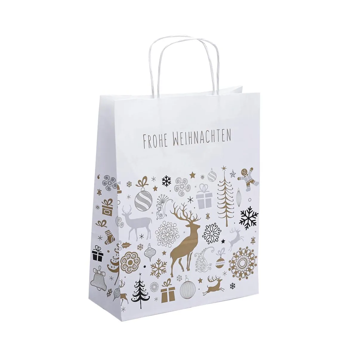 Sale DecoWoerner Tragetasche Winter Dream, 32 X 24 X 11 Cm, 50 Stück weiß