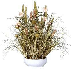 New DecoWoerner Trockenblumen-Gesteck Aus Kunstblumen 50 Cm braun