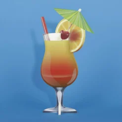 Outlet DecoWoerner Tropical Cocktail Display 50 Cm orange