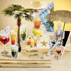 Outlet DecoWoerner Tropical Cocktail Display 50 Cm orange