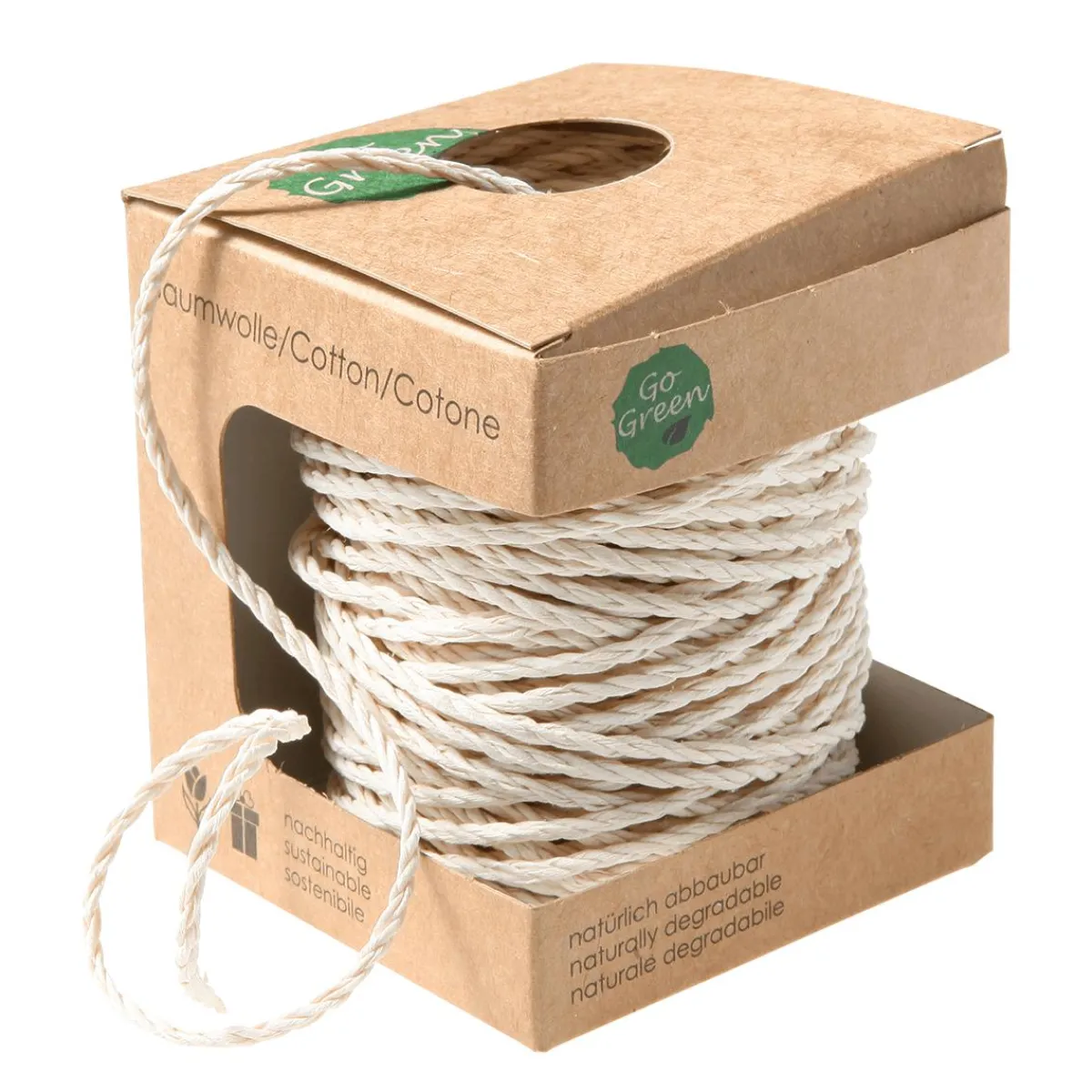 Outlet DecoWoerner Umweltfreundliche Baumwollkordel 3 Mm 30 M Creme weiß
