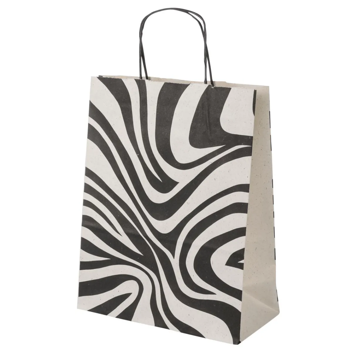 Best DecoWoerner Umweltfreundliche Geschenk-Trage-Taschen In Zebra-Muster 50 Stück 12 X 26 X 34 Cm