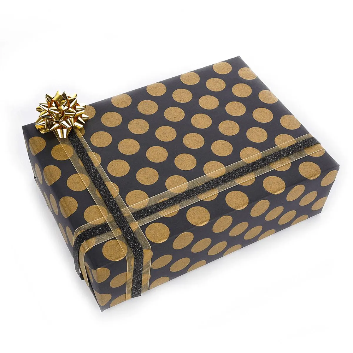 DecoWoerner Umweltfreundliches Geschenkpapier-Rolle Mit enen Punkten 50 Cm X 50 M gold