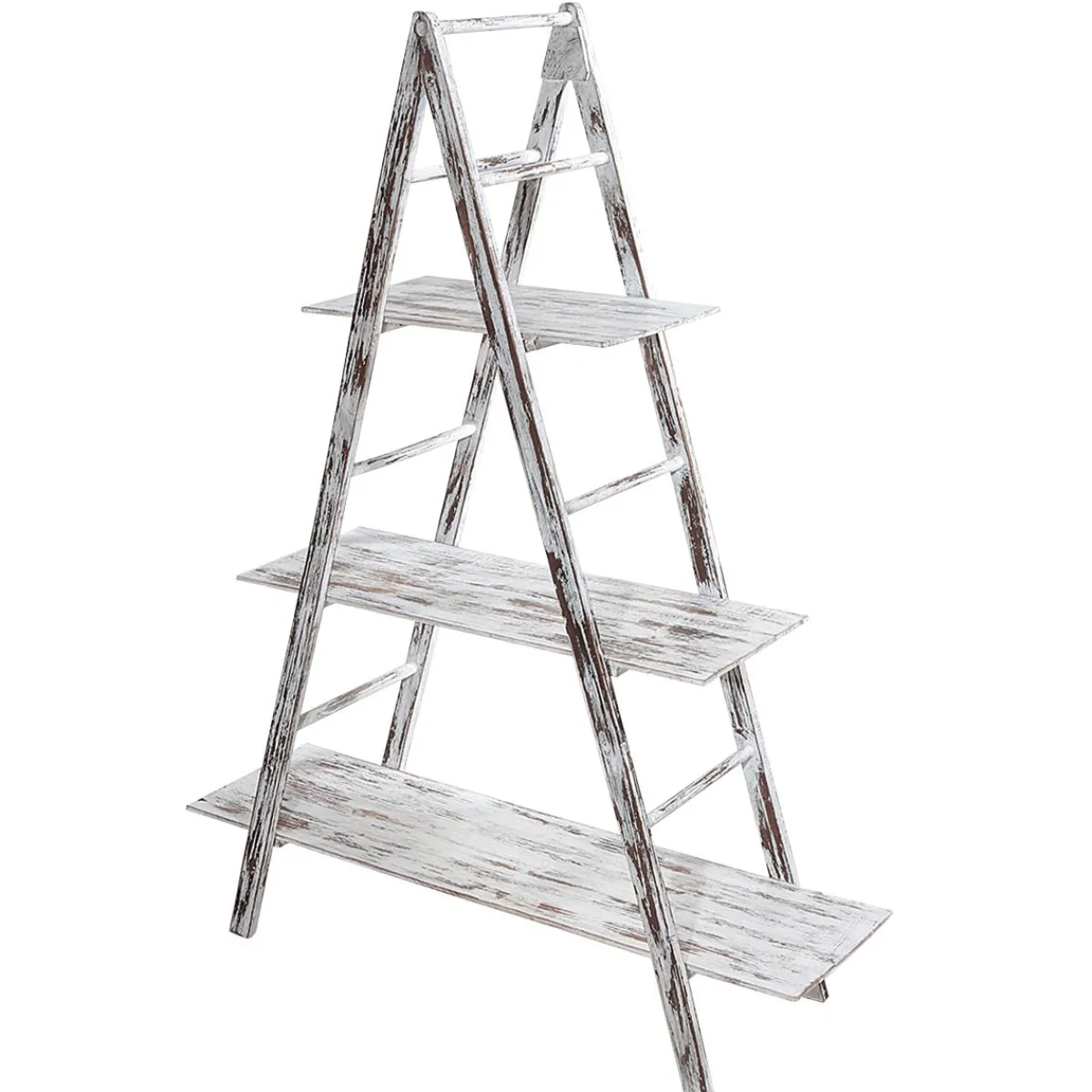 DecoWoerner Vintage Leiter-Regal , 150 Cm Hoch weiß