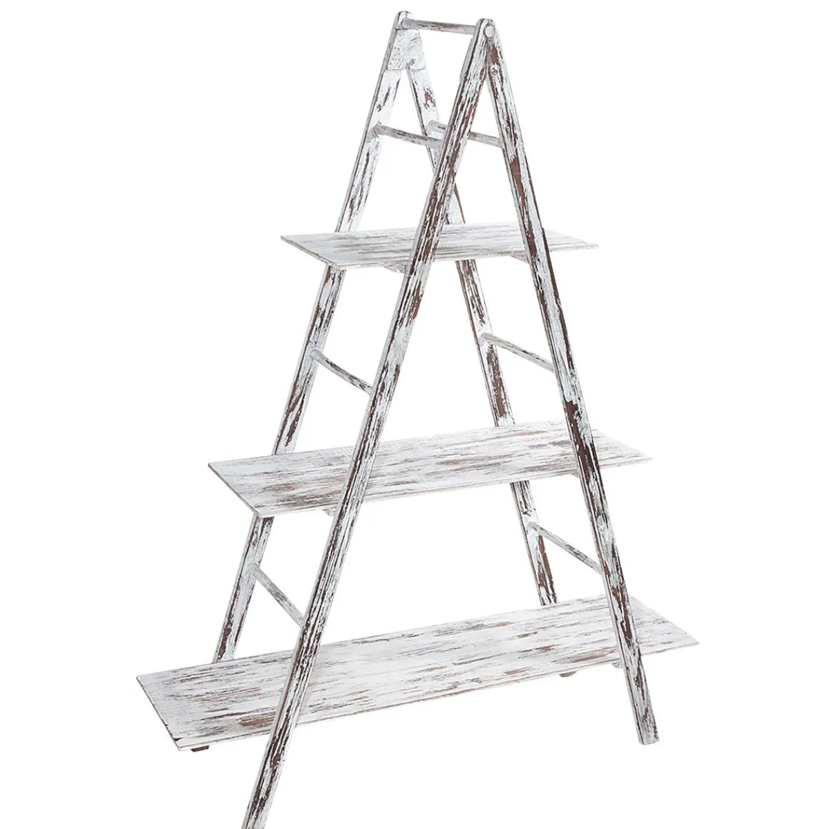 DecoWoerner Vintage Leiter-Regal , 150 Cm Hoch weiß