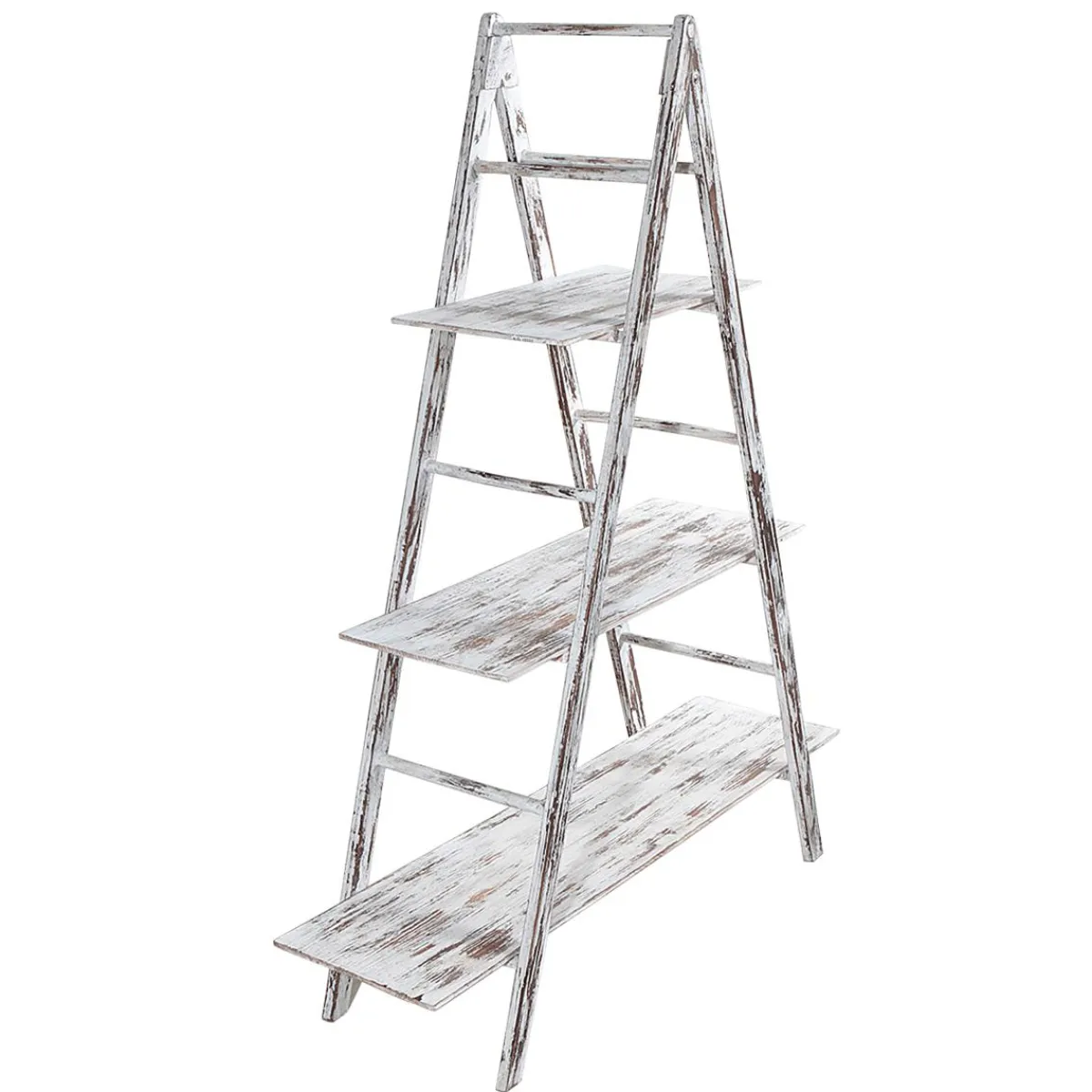 DecoWoerner Vintage Leiter-Regal , 150 Cm Hoch weiß
