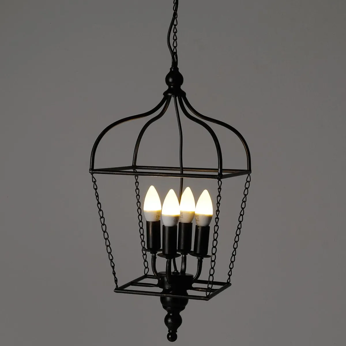 DecoWoerner Vintage Metall Hängelampe Mit Zuleitung Und Kette schwarz
