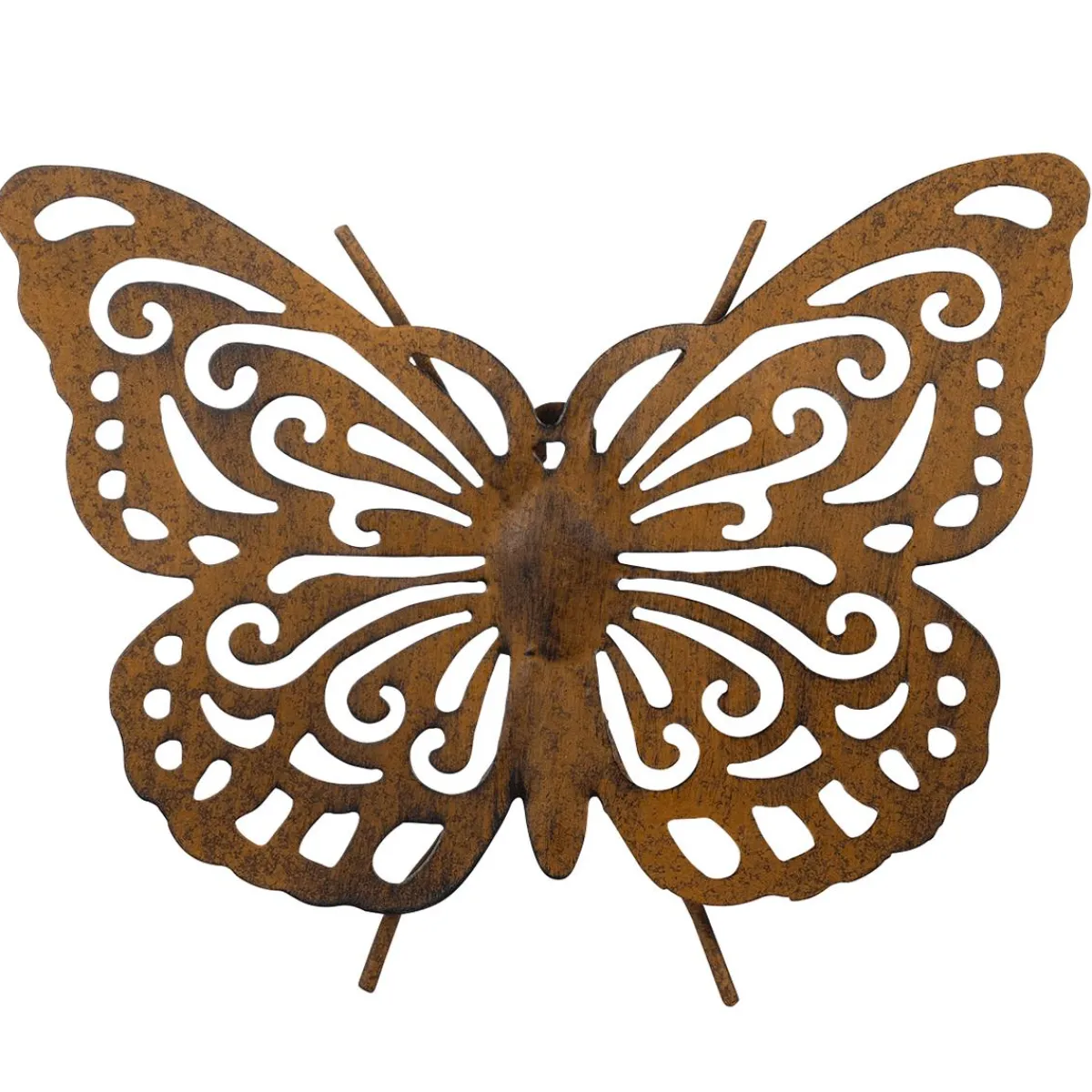 Discount DecoWoerner Vintage Schmetterling Mit Ausgestanztem Muster Wandhänger 4 X 20 X 23 Cm braun