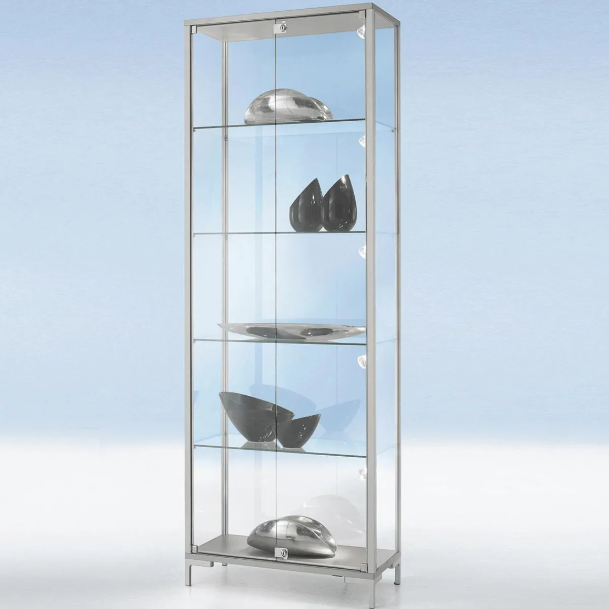 Sale DecoWoerner Vitrine M. Beleuchtung 186 X 80 X 40 Cm transparent