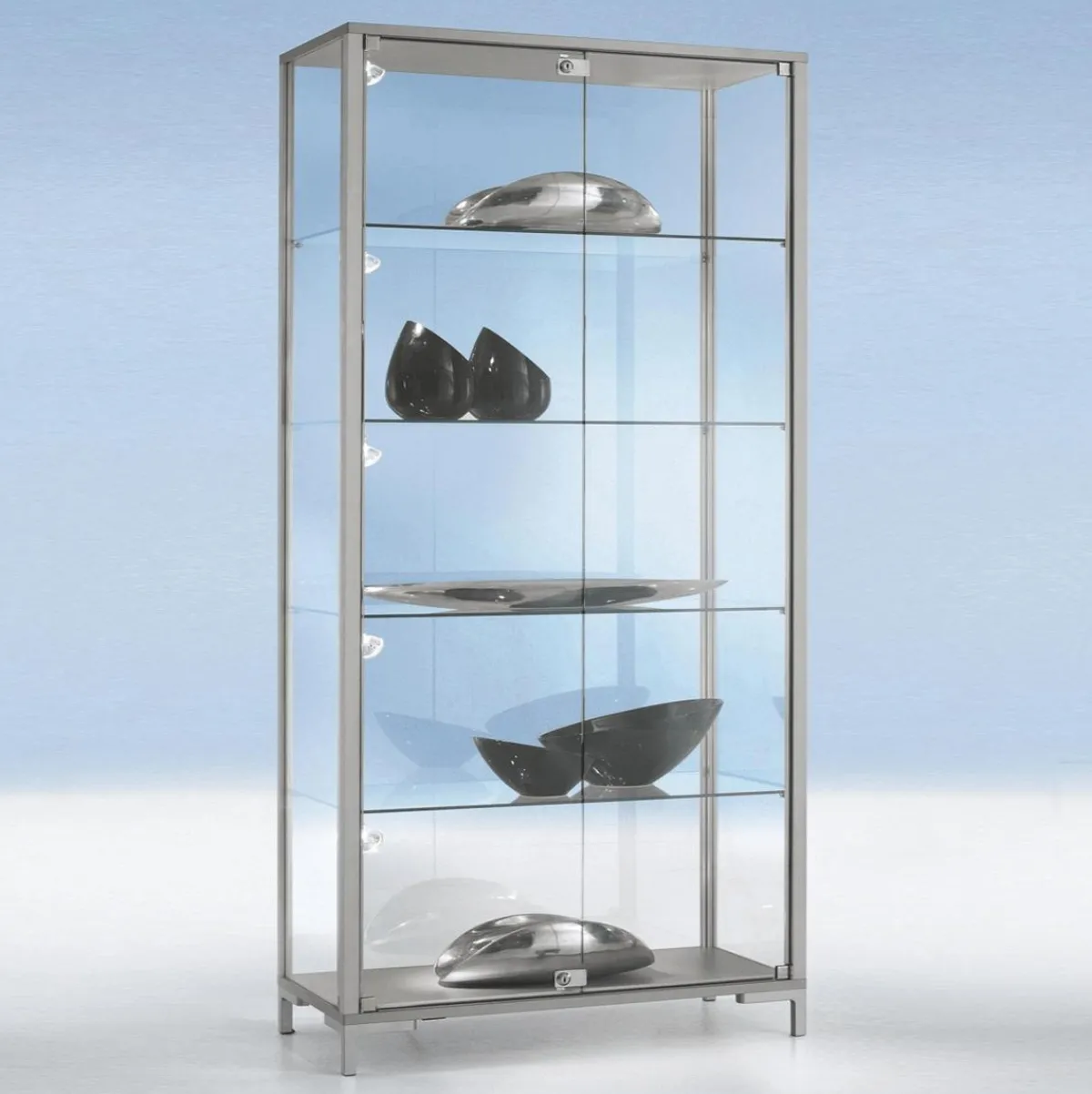 New DecoWoerner Vitrine M. Beleuchtung 186 X 100 X 40 Cm transparent