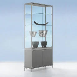 Outlet DecoWoerner Vitrine Mit Staufach & Licht 186 X 80 Cm transparent