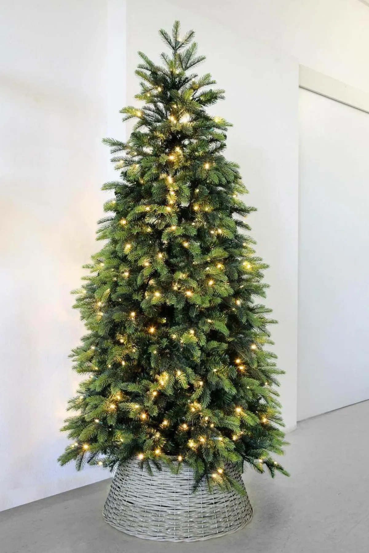 New DecoWoerner Weiden-Korb Christbaumring, 57 Cm Ø Grau