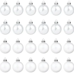 Hot DecoWoerner e Weihnachtskugeln Aus Glas 6 Cm Ø – 20 Stück weiß